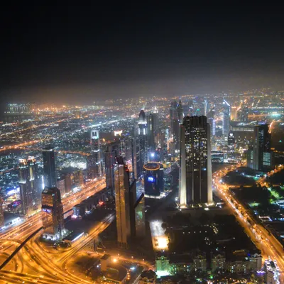 Dubai city lights at night